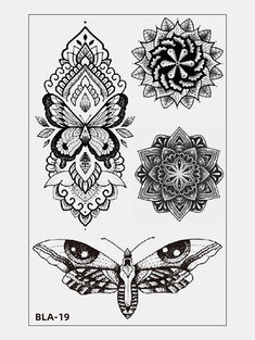 24 Pcs Mandala Feather Tattoos Stickers