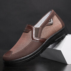 Men Old Peking Cloth Splicing Breathable Slip On Casual Shoes-142154