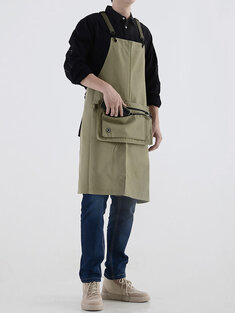 Dual Purpose Cotton Canvas Waterproof Apron Denim Kitchen Overalls Waist Shoulder Bag
