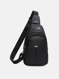 PU Leather Solid Crossbody Bag Chest Bag Sling Bag