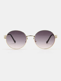 JASSY Unisex Casual Metal Small Frame Gradient Temperament Ultraviolet Round Sunglasses