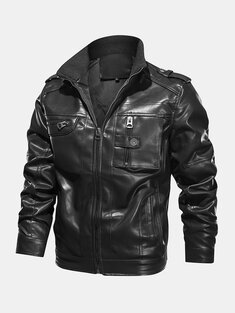 PU Leather Long Sleeve Jackets Coats