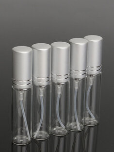 5Pcs Mini Refillable Transparent Empty Perfume Bottle Glass Spray Atomiser Travel-18452
