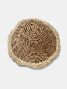 المرأة المنسوجة لافيت الصيف عطلة الشاطئ السفر ظلة قبعة من القش