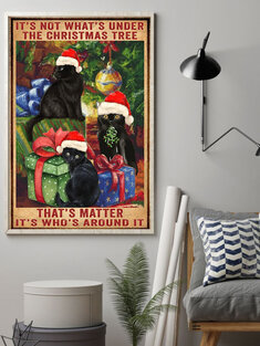 عيد الميلاد القطط قماش اللوحة غير المؤطرة جدار الفن قماش غرفة المعيشة ديكور المنزل