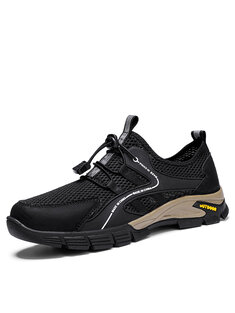 Men Mesh Breathable Outdoor Slip Resistant Hiking Walking Shoes-142115