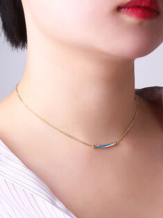 S925 Colorful Bar Pendant Necklace