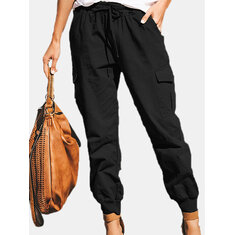 Fashion Solid Color Pocket Cargo Pants-169