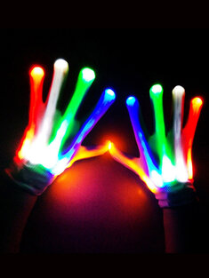 زي قفازات LED مذهلة ضوء قفازات الهالوين ضوء Up Rave Gloves Skeleton