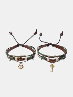 1 Pair Lover's Leather Bracelet 