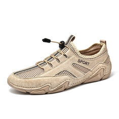 Men Splicing Suede Non Slip Breathable Casual Driving Shoes-142222