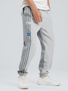 Contrast Striped Patchwork Pants