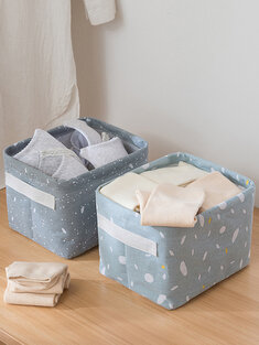 Printed Storage Box Cotton Linen Storage Basket Desktop Sundries Toy Storage Box Bathroom Cosmetic Storage Box