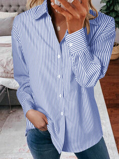 Stripe Print Long Sleeve Shirt
