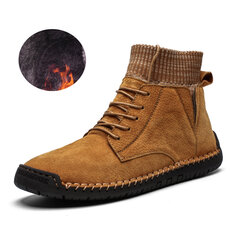 Men Hand Stitching Suede warm Casual Boots -145681