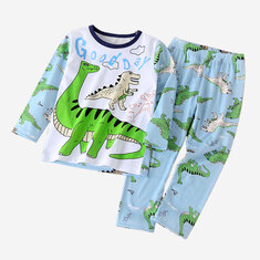Boy's Dinosaur Print Pajama Set For 1-7Y