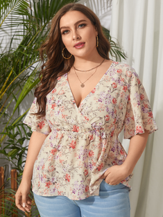 Floral Print Casual Loose Blouse-144965
