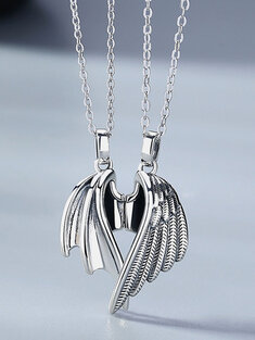 Devil And Angel Wings Couple Necklaces