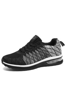 Men Knitted Fabric Air Cushion Light Weight Sports Running Shoes-142223