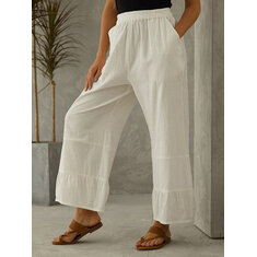 Solid Wide Leg Pant-861