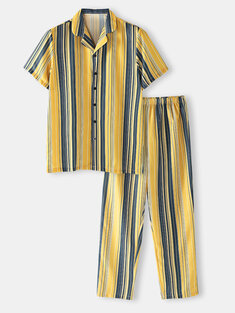 Home Stripe Comfortable Pajamas Sets