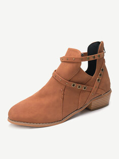 Zipper Low Heel Short Boots-145782