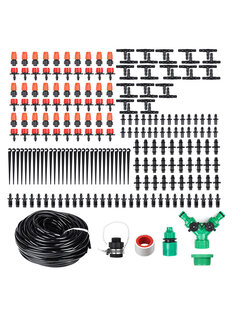 <US Instock> 10/15/25M 33/49/82Ft Automatic Micro Water Drip Irrigation System Plant Self Watering Garden Hose Kits For Home Garden Hanging Basket Watering Automatic Kit Plant Flower