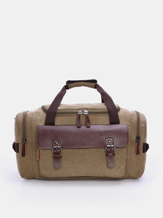 Menico Men's Washed Canvas Casual Travel Bag Shoulder Crossbody Bag Large Capacity Hand Luggage Bag