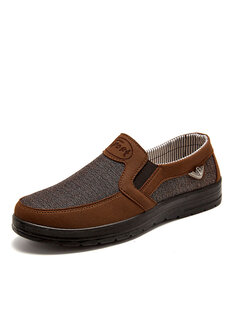 Men Old Peking Style Breathable Slip On Soft Cloth Shoes