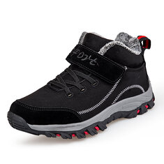 Men Outdoor Hook Loop Comfy Soft Sole Slip Resistant Warm Hiking Boots