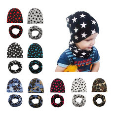 Cool Boy Print Hat Scarf Set For 0-4 Years