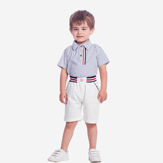 Boys Striped Shirt+Pants Sets For 2-8Y