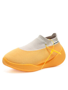 Men Knitted Chunky Sweat Absorbent Soft Slip On Casual Sneakers-142214
