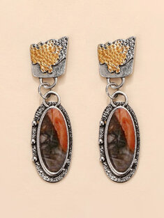 JASSY Alloy Vintage Fashion Colorful Stone Metal Earrings