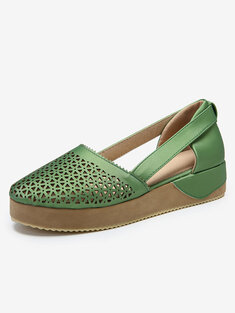 Comfy Breathable Hollow Slip On Flats-145785
