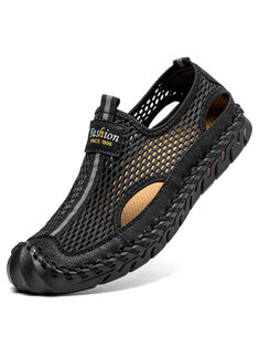 Men Breathable Mesh Outdoor Hand Stitching Soft Hole Sandals-142117