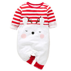 Baby Christmas Striped Rompers For 0-18M