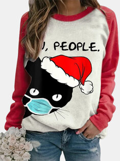 Christmas Mask Cat Casual T-shirt