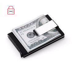 RFID Antimagnetic 20 Card Slots Card Holder Aluminium Alloy Automatic Pop-Up Card Case-145553