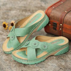 Cross Strap Wedges Slippers