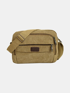 Menico Men's Washed Canvas Casual Simple Shoulder Bag Wear-Resistant Breathable Diagonal Bag