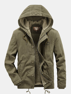 Plush Lined Cotton Hooded Jackets