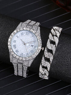 2 Pcs/Set Quartz Watch Bracelet-18550