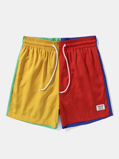 Men Multi Color Mesh Quick Dry Wide Legged Board Shorts-142379
