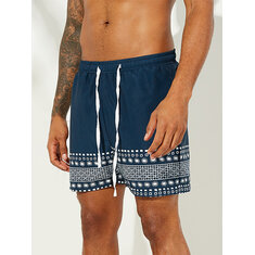 National Style Print Beach Board Shorts-10094