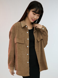 Solid Color Pitched Detail Jacket