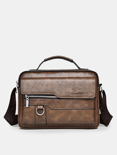 Menico Men's Faux Leather Business Casual Soft Crossbody Bag Handbag
