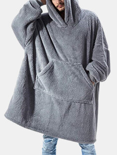 Cozy Flannel Thicken Warm Blanket Hooded-10486