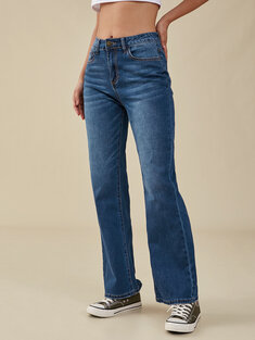 Loose Pocket Zip Front Denim Jeans-233