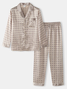 Pattern Faux Silk Pajamas